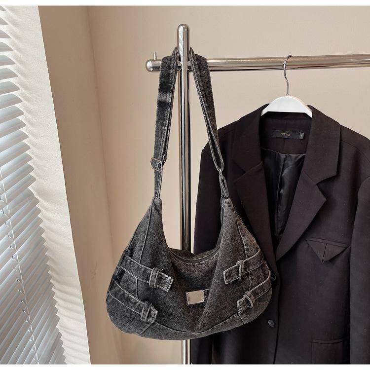 New Fashion Large Capacity Denim Crossbody Shoulder Bag for Women Casual Storage Bag Textured Casual and Versatile Coach Bag