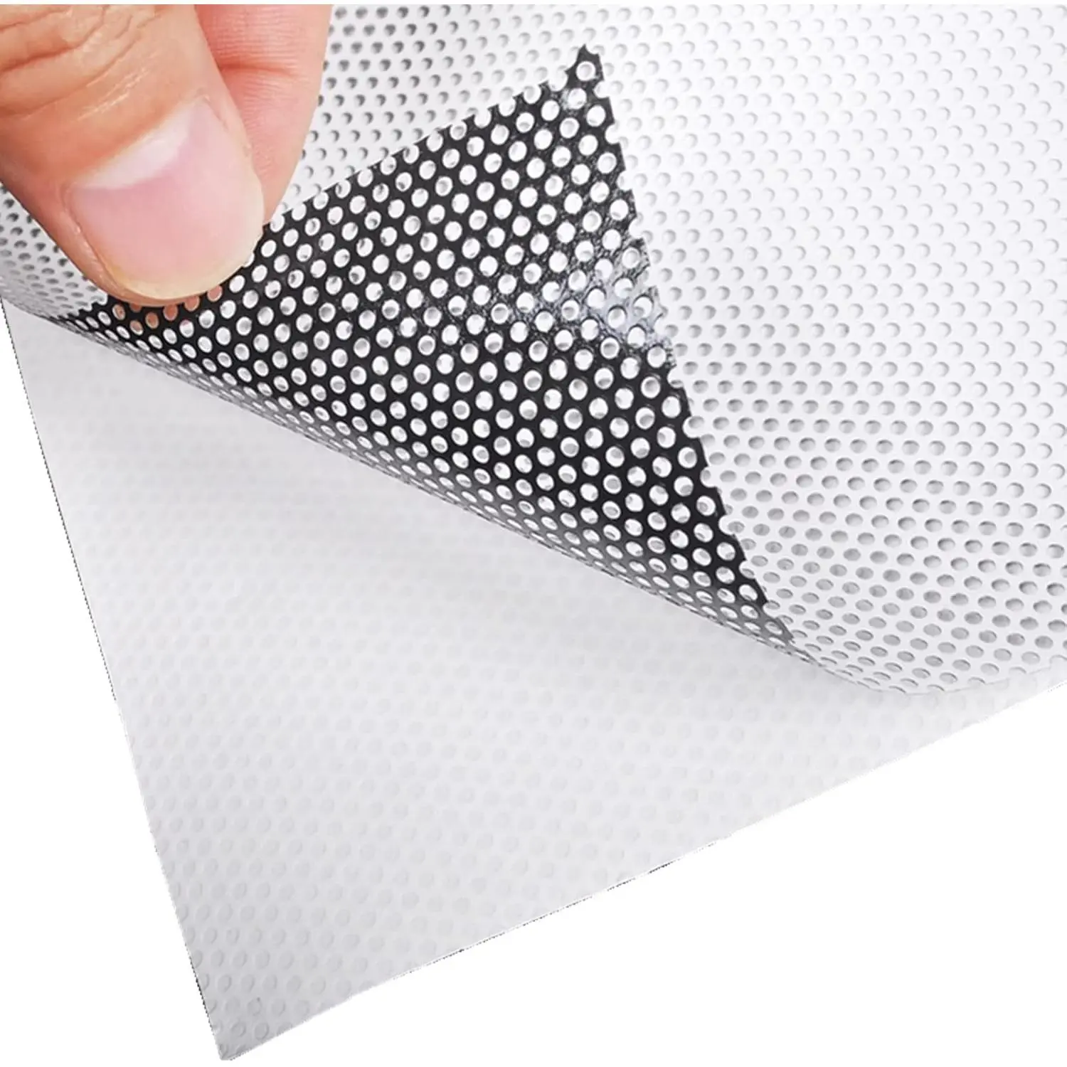 -Way Perforated Black Vinyl  Window Film Electrostatic Adhesive Glass Wrap Roll (2 Sides 17" x 78")