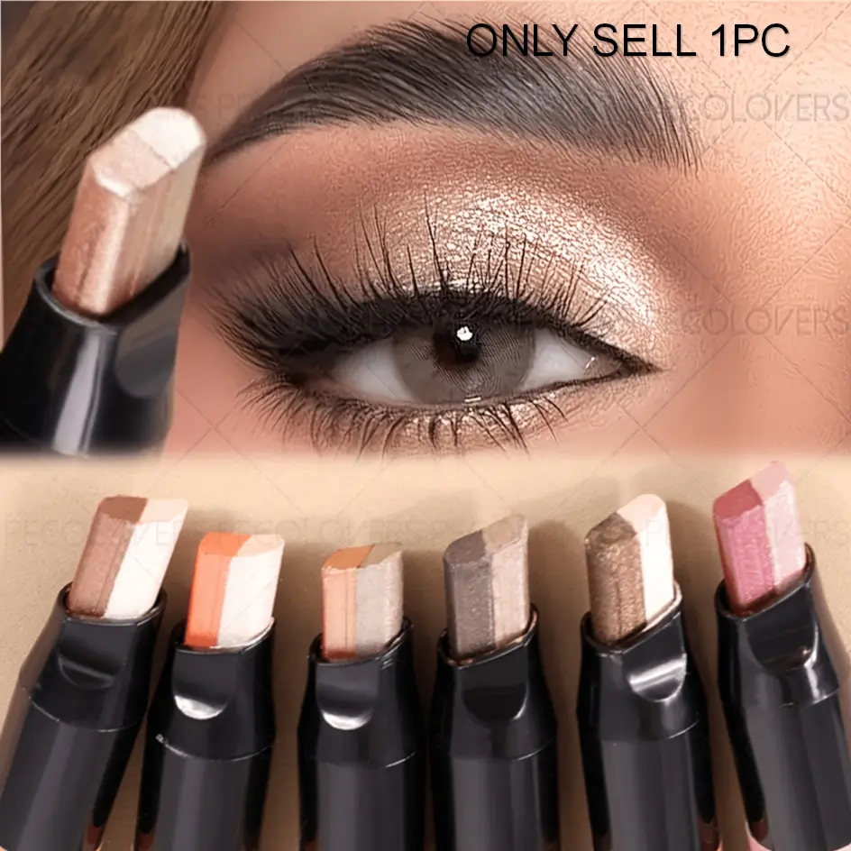 1PC Dual Color Ombre Glitter Eyeshadow Stick - with Matte and Pearlescent Effects, Easy-to-pigment, Waterproof and Long-wearing Formula, Suitable for Novices and Professionals, Perfect for Music Festivals
