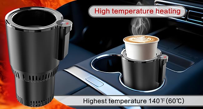 Portable 2 in 1 Smart Car Cup Cooler & Warmer – Chill or Heat Your Drink on the Go – Digital Display| Fits Mugs, Tumblers & Bottles – Perfect for Road Trips, Daily Commute & Office Desk