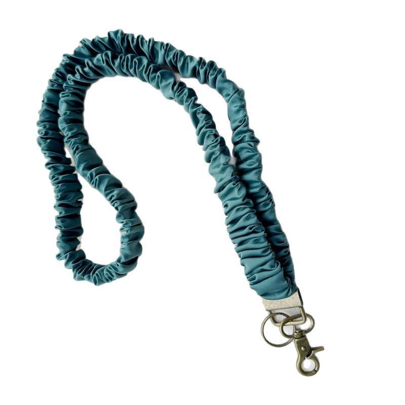 Elastic Hairband Lanyard with Retractable Keychain for ID Cards and Keys, Soft Stretchy Necklace for Women, Practical Accessory for Office, School, Travel, and Daily Use