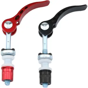 2PCS Bike Seat Clamp Bicycle Seat Quick Release Clip Bar Bolt M6*65 Black and Red Each