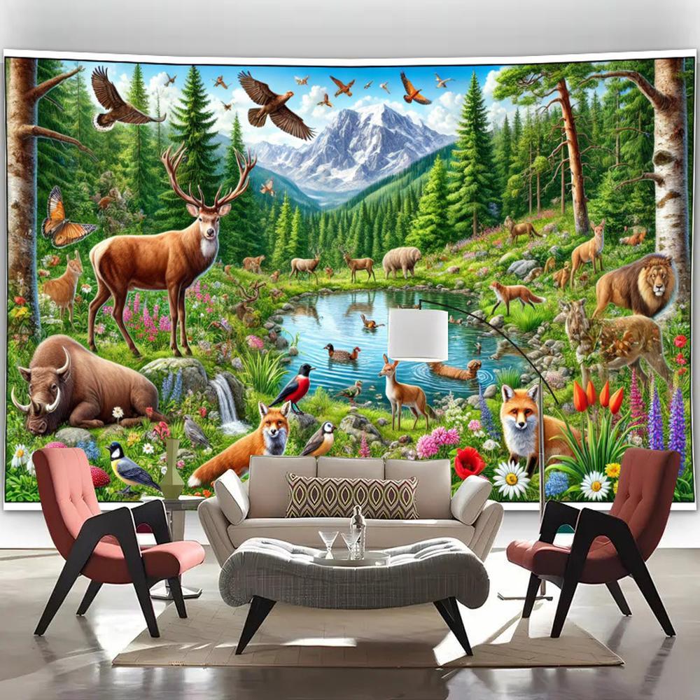 1 PC 2D Flat Artistic Decorative Stylish Modern Polyester Wall Hanging for Interior Home Decoration Indoor Use High Quality Easy Installation