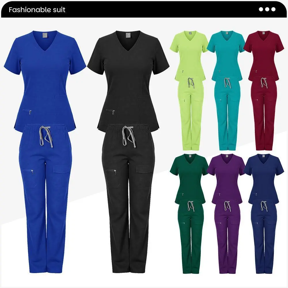 High Quality Beautician Work Suits Health Check Nursing Clothes Hospital Scrubs Women Uniform Set Spa Uniforms Nurse Accessories