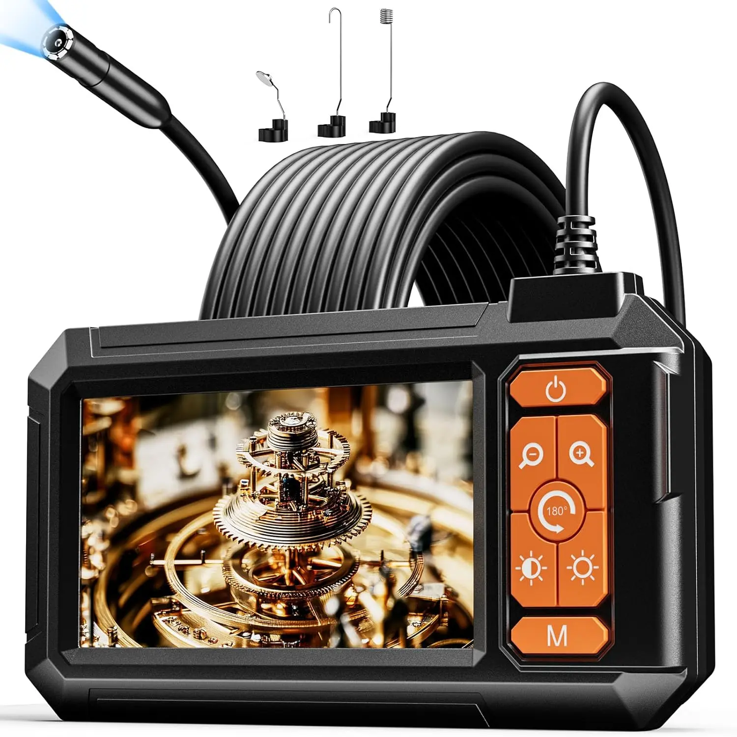 2026 Endoscope Camera with Light,Borescope Cameras with 4.3" IPS 1920P HD Inspection Kamera IP67 Waterproof with 8 Adjustable LEDs 16.5 FT Semi-Rigid Cable Borescopes for Sewer Drain Pipe Cool Gadgets