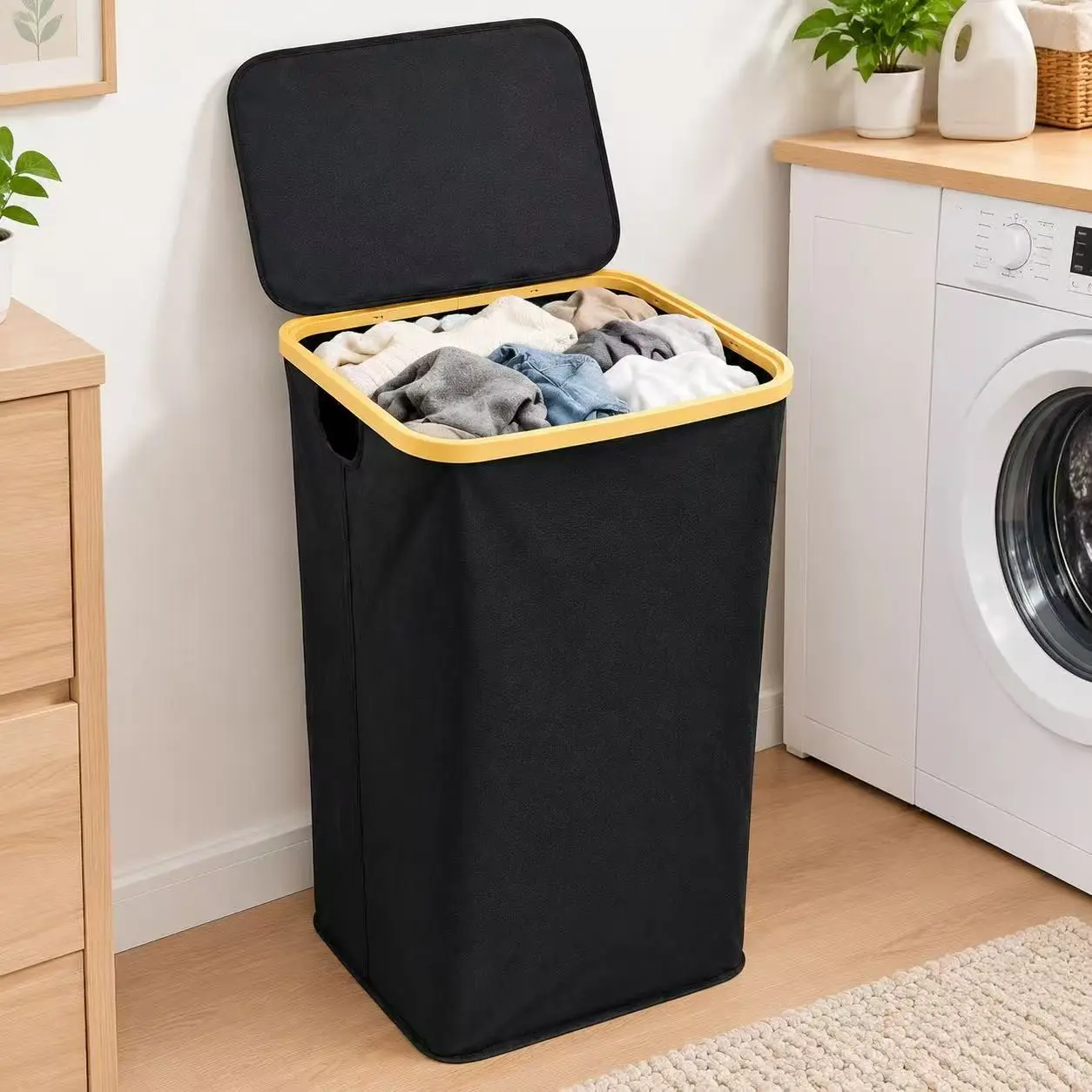 Simple Large Capacity Foldable Oxford Storage Bag, Laundry Basket for Bedroom and Living Room, Versatile Storage Solution, Collapsible Clothes Hamper