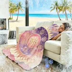 1Pcs Star Magic Pattern Cooling Blanket Q-MAX>0.3, Cool Breathable, For Home Nap, Astrology Fans Summer Use