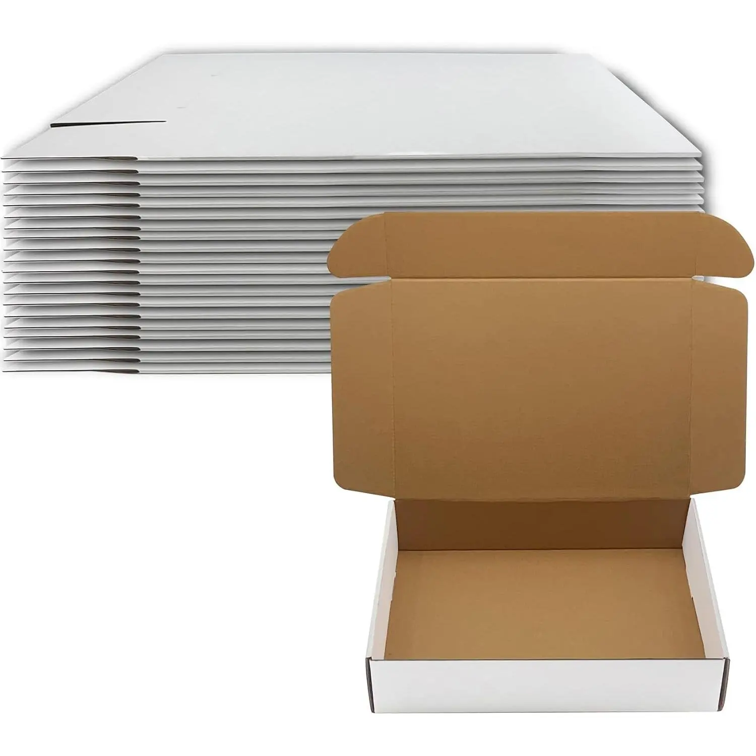 14x10x3 inch Shipping Boxes Set of 20, White Corrugated Cardboard Box Mailer Boxes for Packaging Small Business Shipping, Mailing Boxes Bulk for Birthday Wedding Party Book Literature Gift Giving