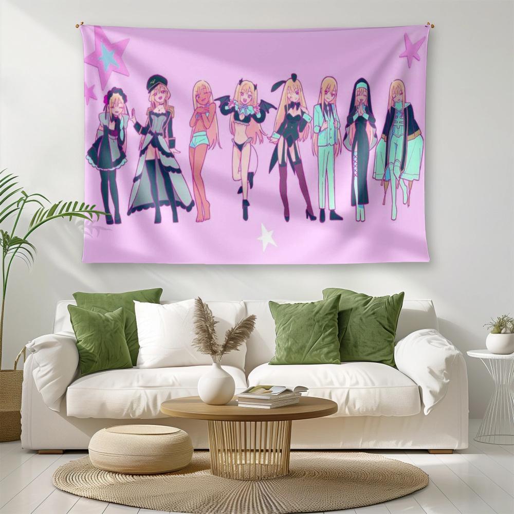 1-piece anime tapestry suitable living room, bedroom, office decoration - horizontal hanging featuring beautiful ED scenes and role-playing styles. Brightly colored polyester poster designed specifically anime fans. Durable horizontal hanging design