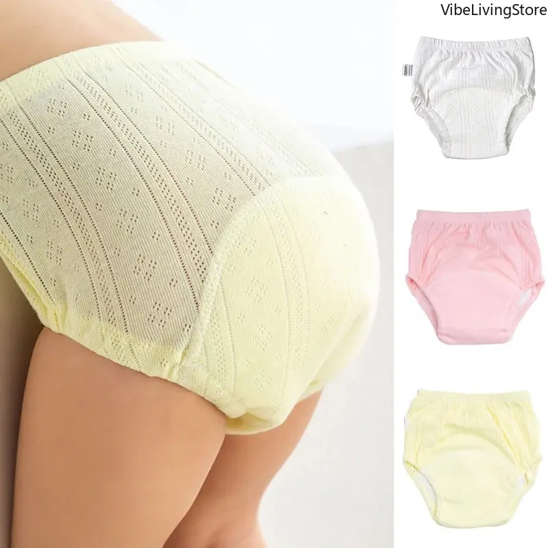 Baby Training Pants - Solid Color, Reusable, Washable, Soft Cloth Potty Training Underwear, Safe Materials, All Seasons Briefs for Infant Boys & Girls Daily Potty Practice