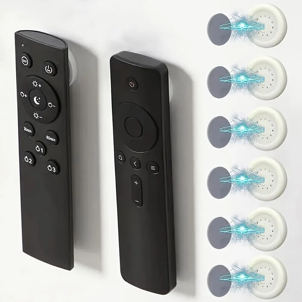 4Pack Polished Home Organizer Magnetic Wall Hooks, No Drill Hook, Easy Install, Anti-Lost Remote and Fridge Magnet Holder, Plastic Material, Garage Storage Accessories
