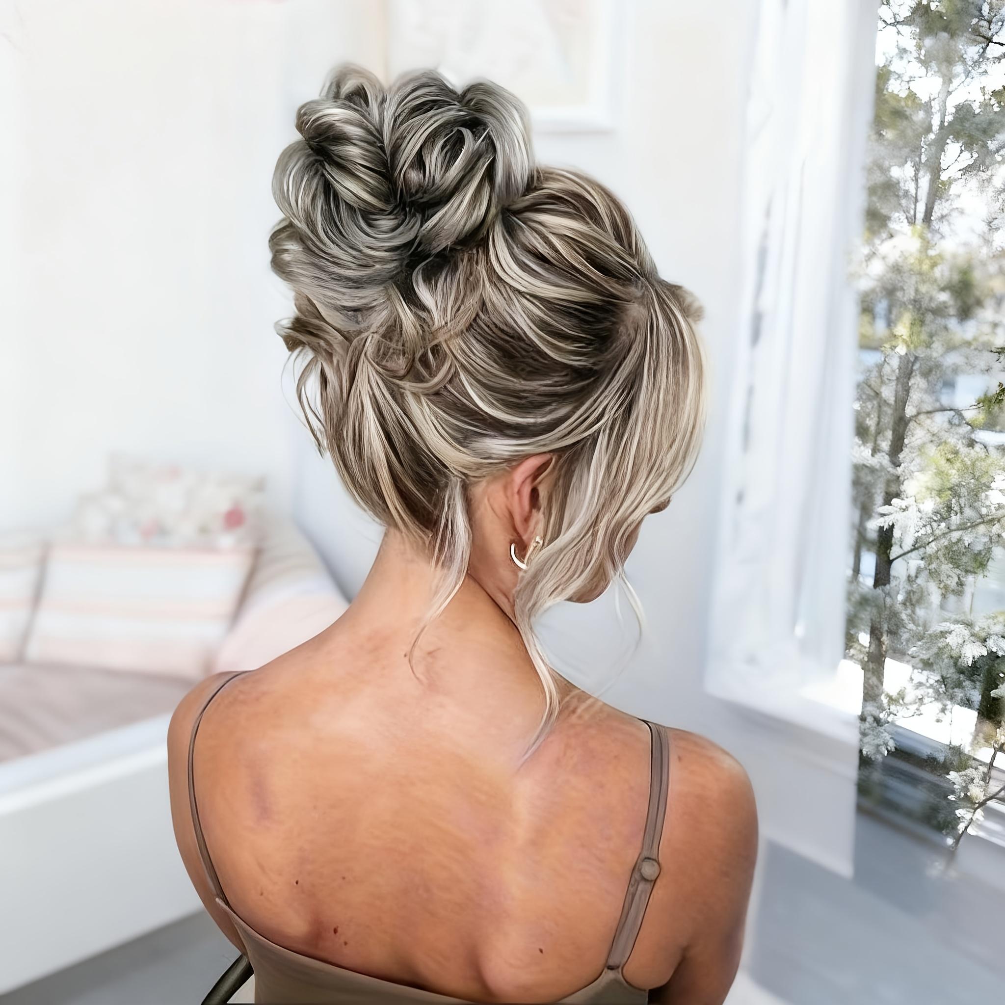 Casual Fluffy and Flowing Hair Bun - 6inch Clip-In Ponytail Hairpiece|Voluminous hair ring, fashionable messy updo accessory, quick hairstyle refresh, Korean trend, Valentine's Day women's wig