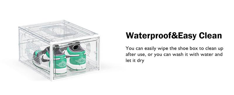 7CODE Thicken & Sturdy Thicken Shoe Organizer Stackable,Shoe Containers For Sport Sneaker Display,Upgraded Sturdy Shoe Storage Box,Plastic Shoe Box,White…