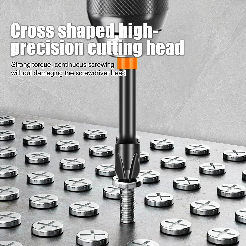 PH2 Strong Magnetic Cross Torque Head Screwdriver S2 Steel Electric Head High Hardness Magnetic Anti-slip Electric Drill Bit Size:(25mm,50mm,65mm,70mm,90mm,150mm)