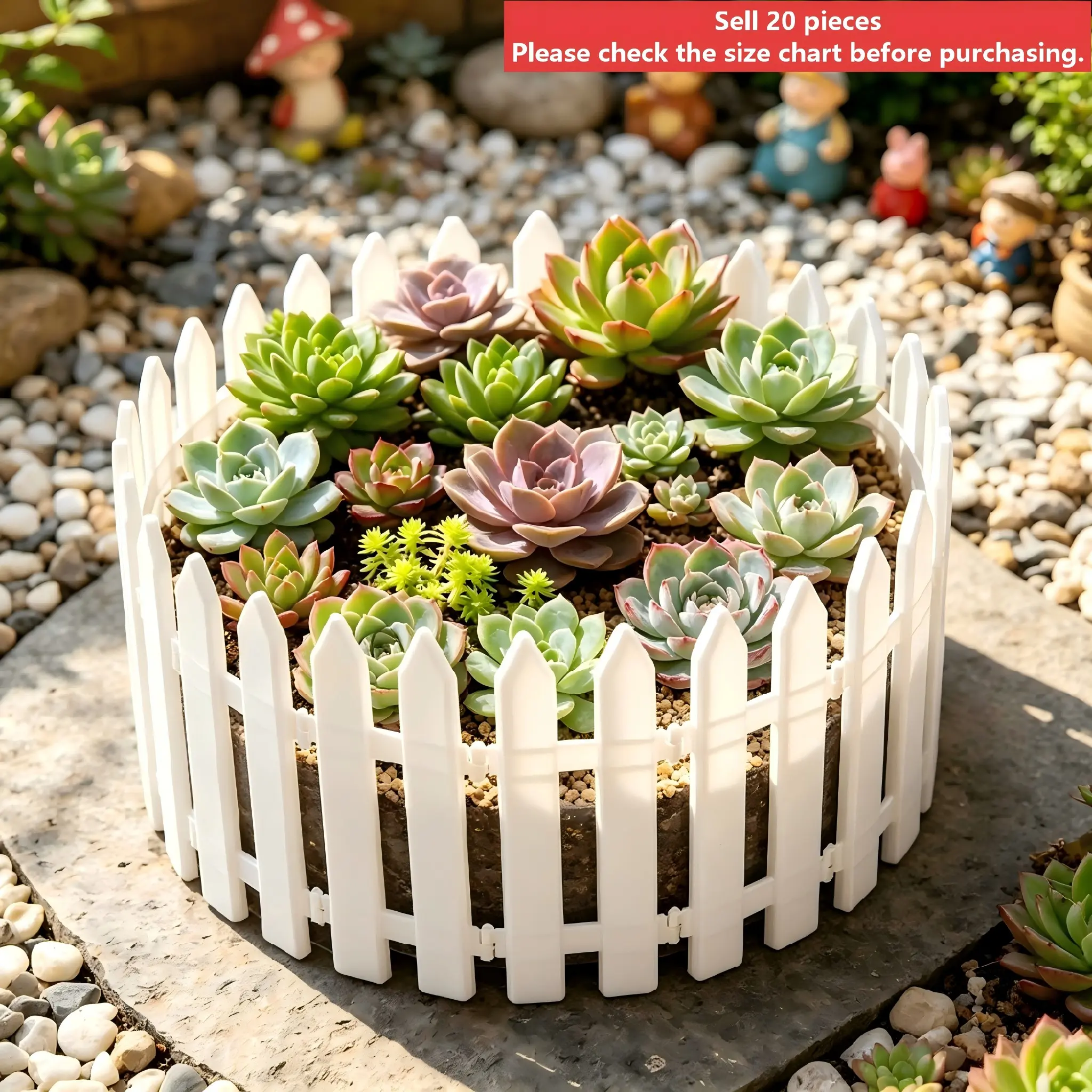 20-Piece Modular Decorative Fence Panels, Ideal for Garden Bed Edges, Yard Boundary Decoration, Fence Decorations Outdoor, Holiday Tree Ornament, Gardening Plants, Garden Supplies, Garden Accessories