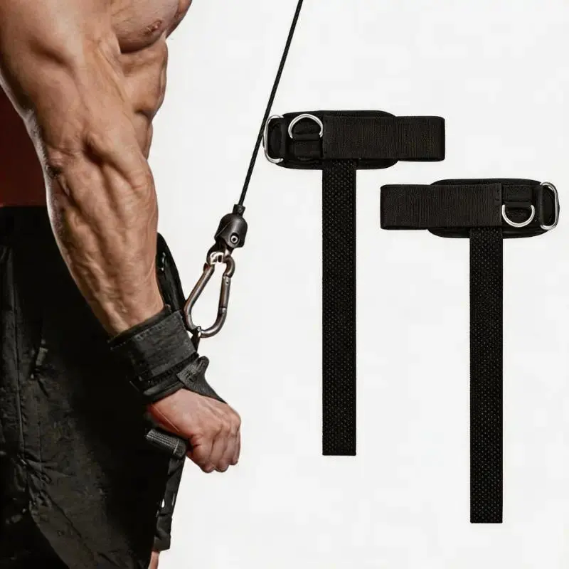 2 in 1 Lifting Straps with Reinforced D Ring Non Slip Silicone Beads Thick Padded Wrist Support for Deadlift Cable | Gym Accessories resistance bands heavy duty fitness