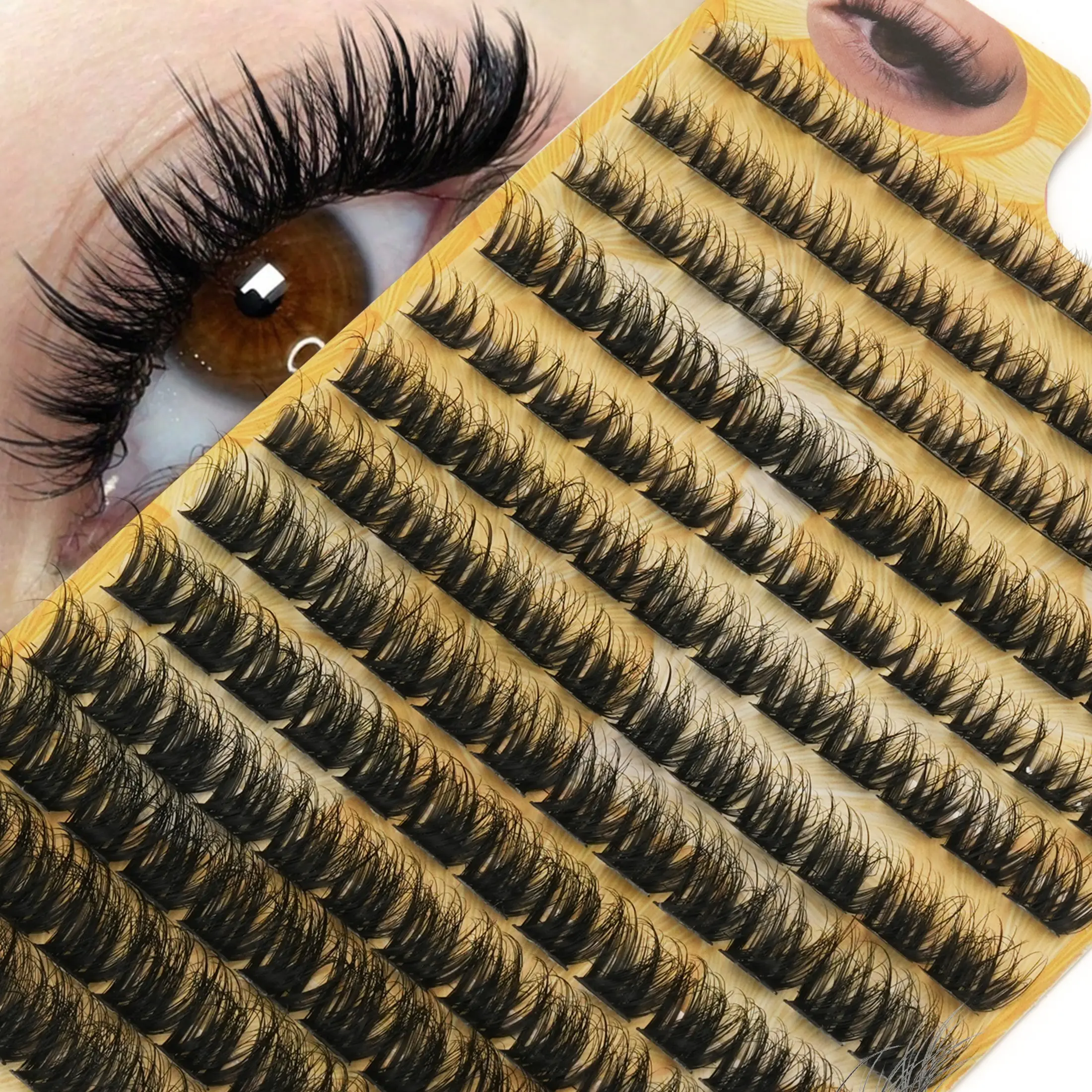156 Pcs DIY False Lashes, Professional Cluster Design, Trendy European Style, Deep Eye Effect, Ideal for Travel, Selfies, Daily Use, Eyelashes Clusters
