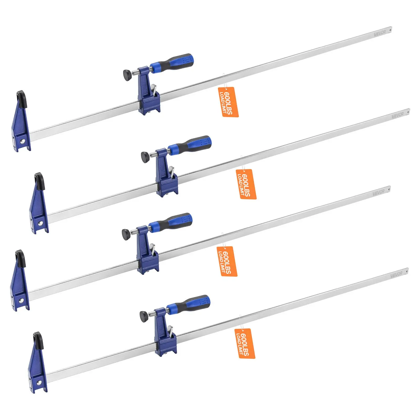 【Summerfinds】VEVOR Bar Clamps for Woodworking, 4-Pack 36 inch Opening, Lockable F-Clamp with 600 lbs Load Limit, 2-1/2 inch Depth, Cast Iron and Carbon Steel, Easy to Use, Wood Clamps for Woodworking Metal Working