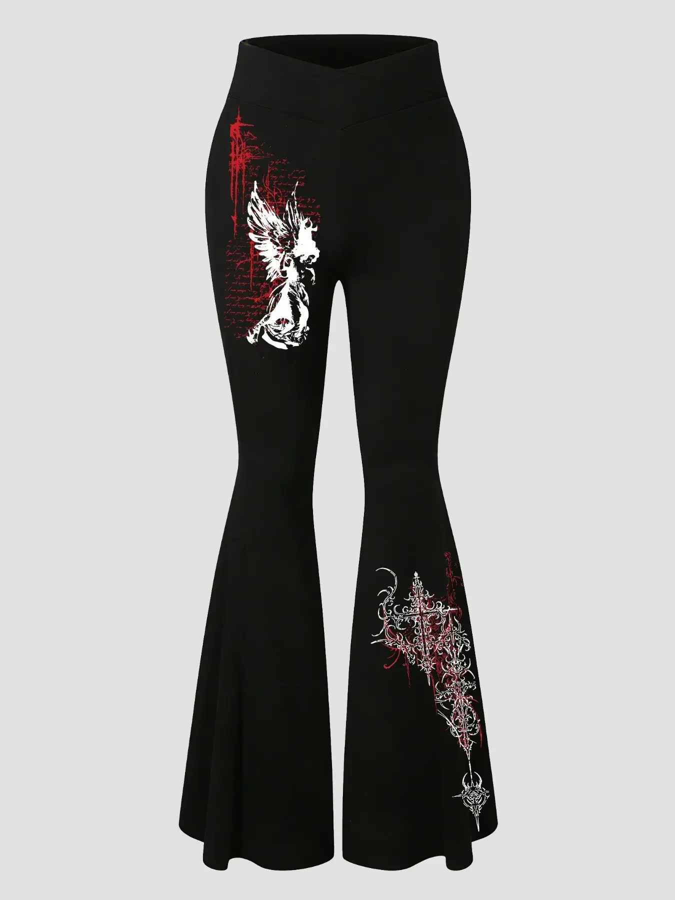 Women's Gothic Print Sweatpants, Lazy Wide Leg Sports Pants, Loose Fit Casual Comfortable Breathable, Fashion Versatile, Graphic Print Sweatpants