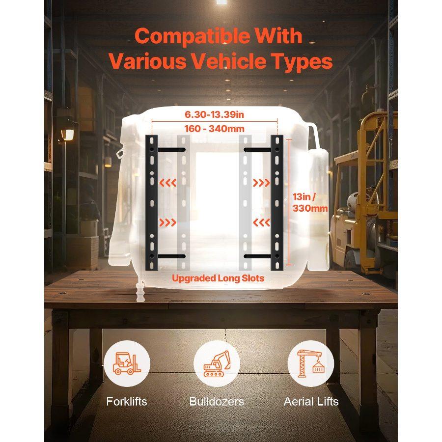 VEVOR Universal Forklift Seat, Tractor Seat with Adjustable Back, Armrest, Headrest Safety Belt, Secure Tractor Seat with Micro Switch, Ergonomic Lawnmower Seat for Skid Loader Bulldozer