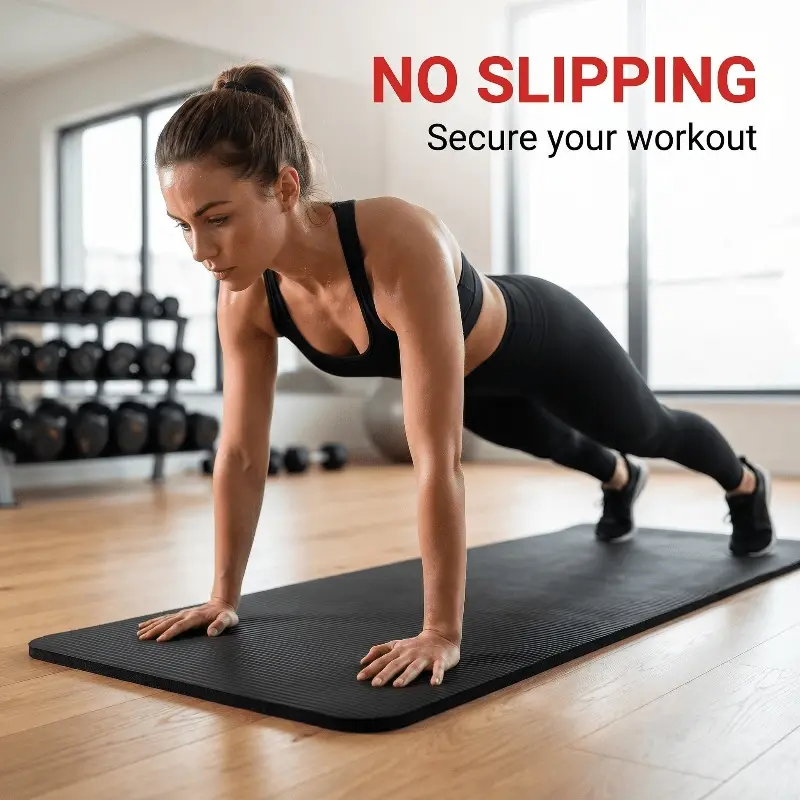 Extra Thick NBR Foam Yoga Strap with Adjustable Handles, Unisex Home Fitness Equipment for Joint Protection and Impact Cushioning