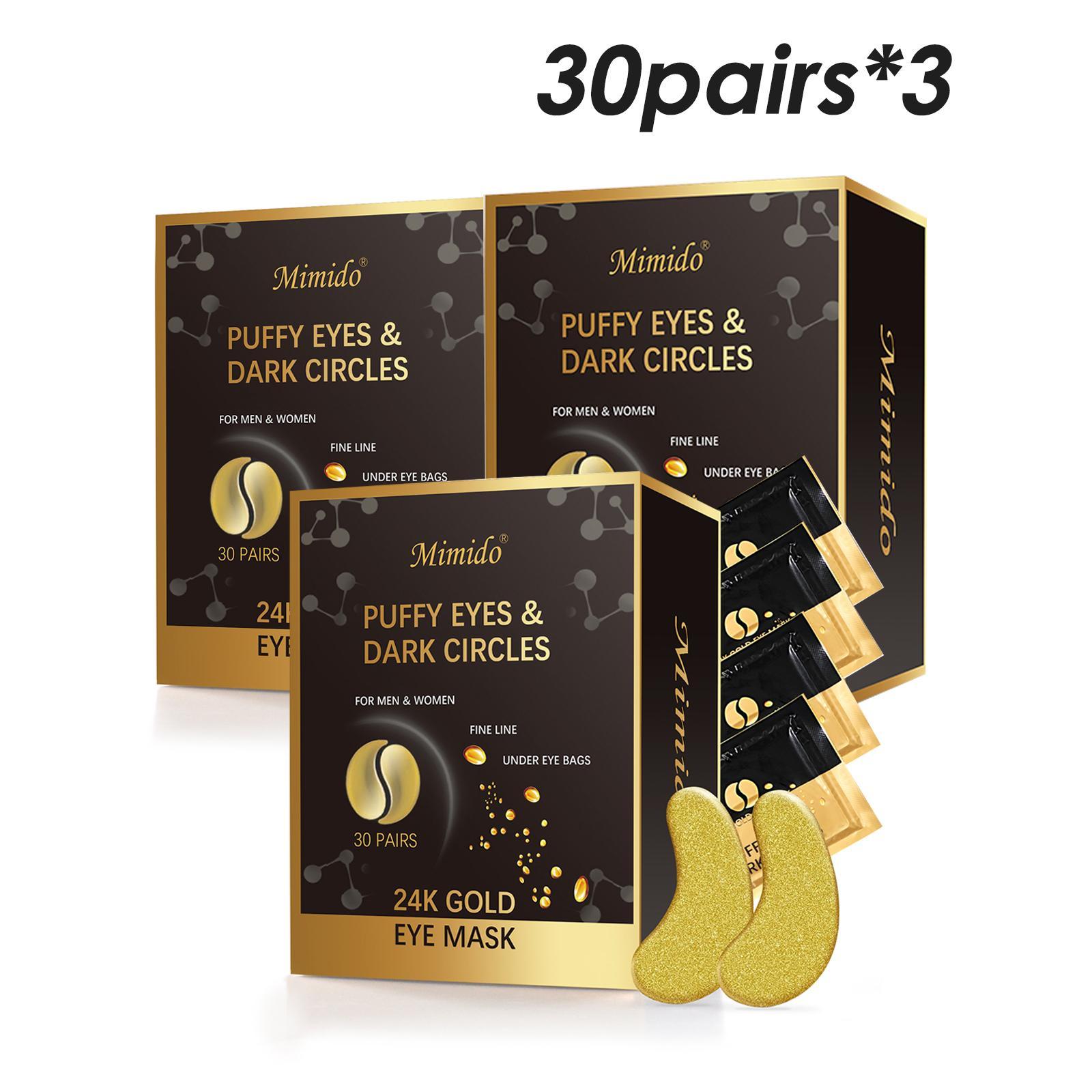 24K Gold Deeply Moisturizing Eye Mask, 30 Pairs Hydrating Eye Care Mask, Eye Care Product for Women & Men, Skin Care Product for Daily Use