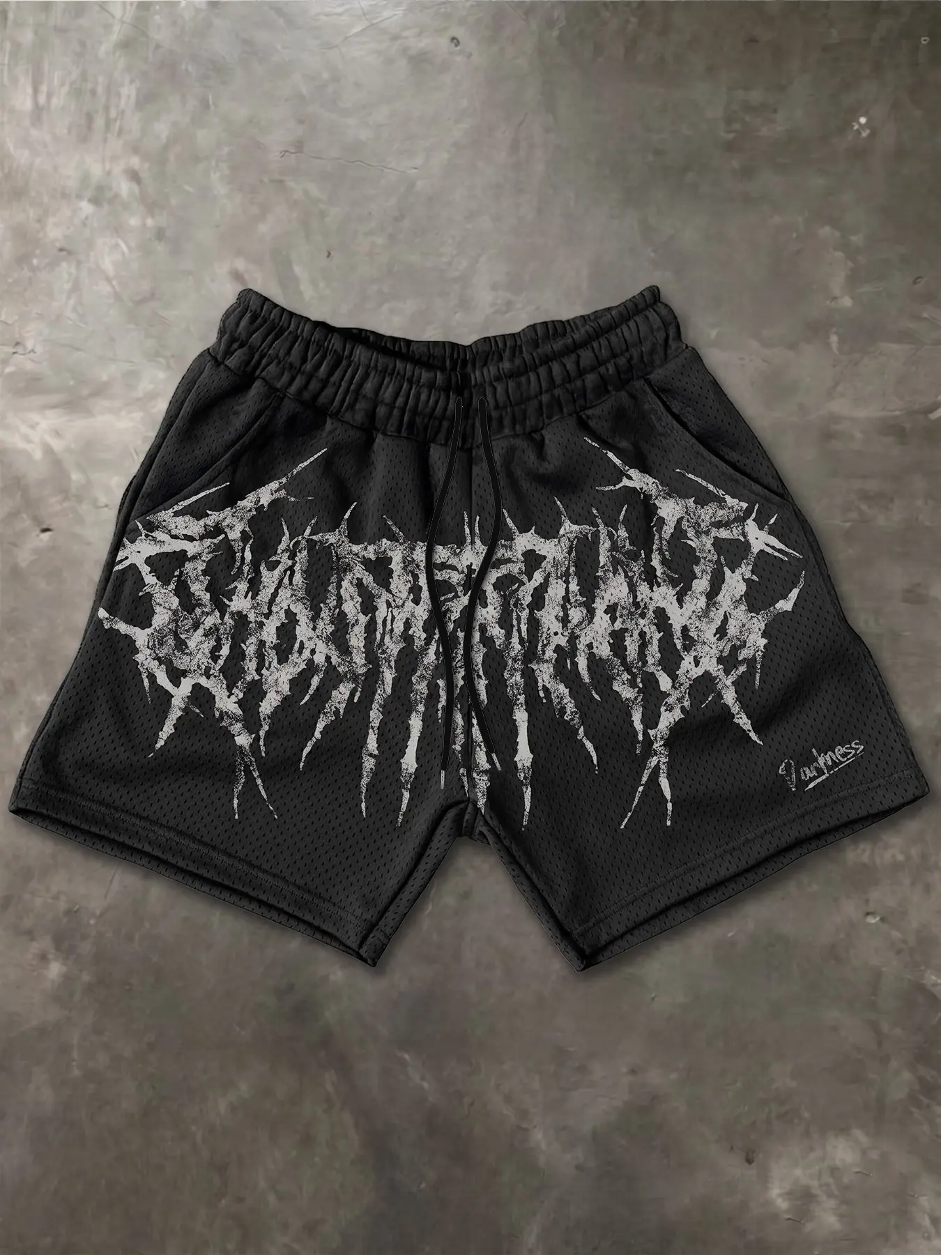 Men's Loose Fit Drawstring Shorts, Graffiti Pattern, Casual Outdoor Wear, Perfect for Camping, Parties, Holidays, All Seasons, Graffiti Style Shorts