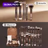 【Black Friday】MAANGE Makeup Brush Set with 12 Powder Puffs, Storage Cylinder and Handheld Bag, Metal Frame, 6/24 Pieces Cosmetic Tools, Face Makeup Brushes, Soft Brushes, Beauty Brush Set #GLOBAL PICKS