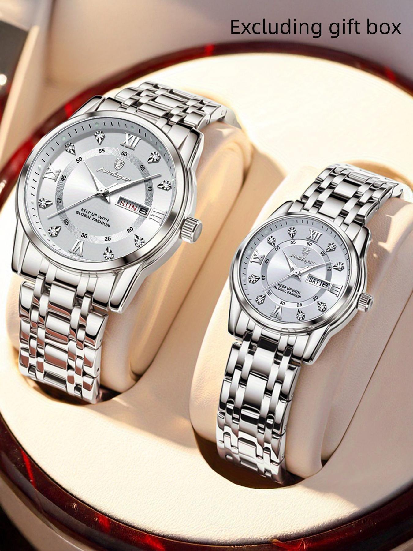 Men's Casual Business Round Dial Analog Quartz Watch, Fashion Daily Wear Watch with Box, Trendy Versatile Watch for Birthday Gift & Party