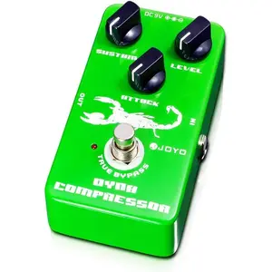 Dynamic Compressor Guitar Pedal, Transparent Tone with Low Noise, Sustain & Attack Control for Electric Guitar & Bass, True Bypass (JF-10)