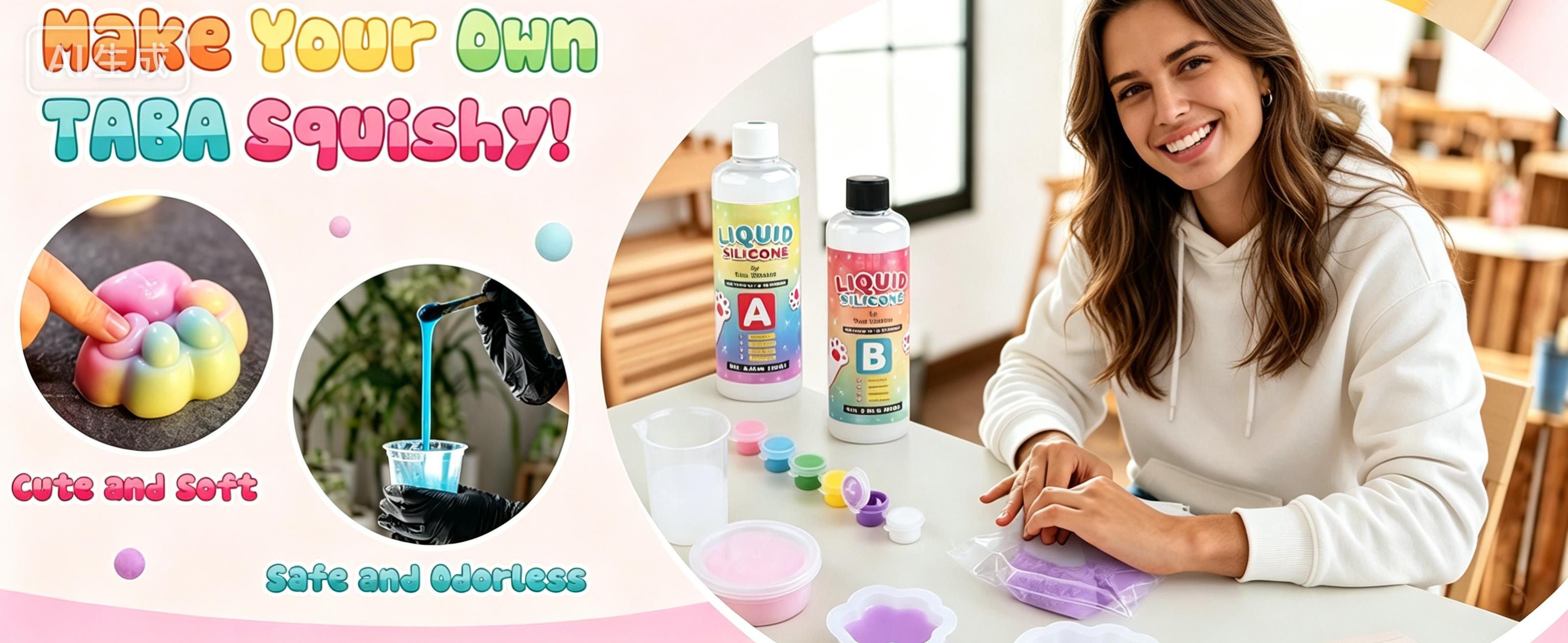 Cat Paw Squishy Kit - 18OZ Rubber with Guided, Bubble Free and Faster Fully Cures - FuFu Squishy Kit with Mold, Flocking Powder - Stress Relief Entertainment