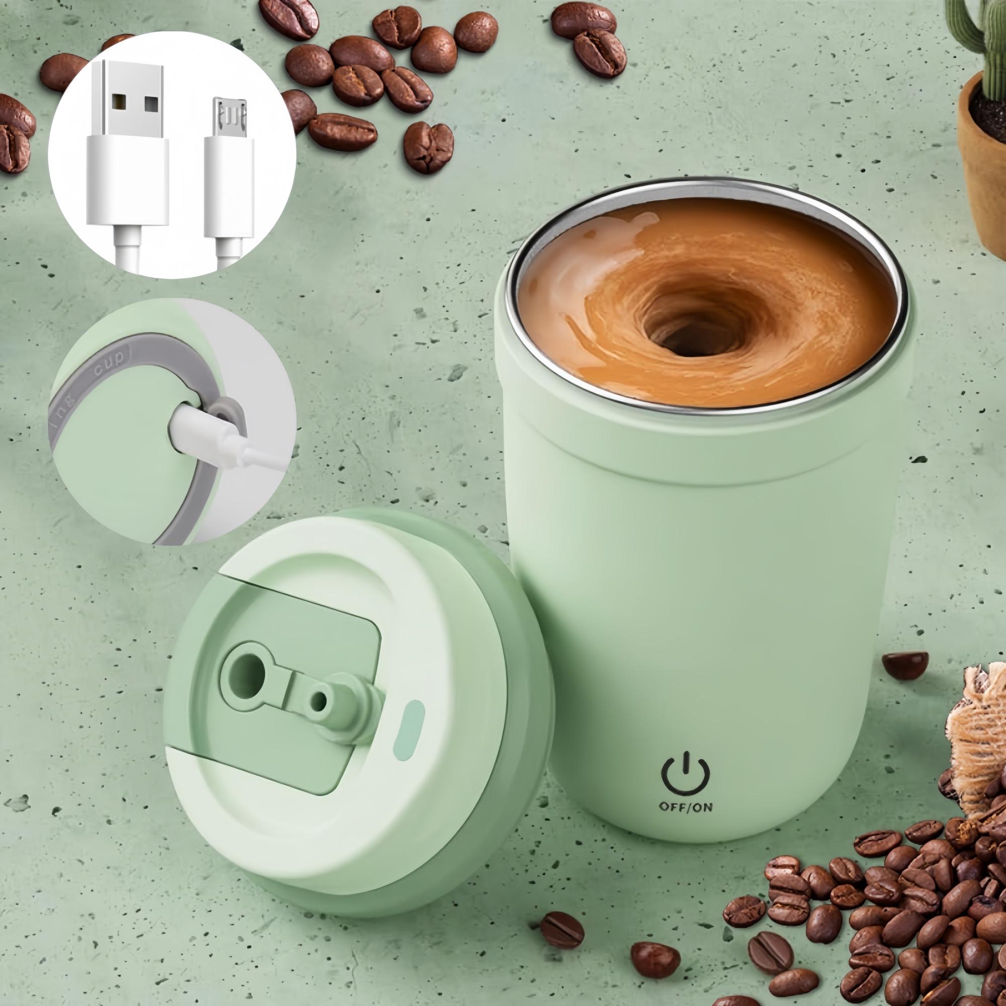 Portable Electric Stirring Mug, USB Rechargeable Magnetic Stirring Mug with Cable, Automatic Stirring Block Coffee Mug for Home, Office, Travel, Dormitory Portable Electric Stirring Mug, USB Rechargeable Magnetic Stirring Mug with Cable, Automatic Stirring Block Coffee Mug for Home, Office, Travel, Dormitory