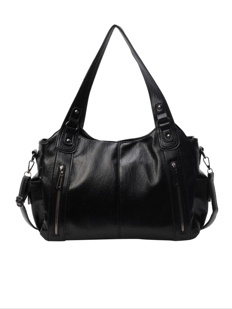 Women's Punk-Style Rivet-Decoration Handbag, Large-Capacity Crossbody Shoulder Bag for Fall & Winter Daily Use, Casual Trendy Commuter Bag, Fashionable Shopping Bag for Gifts