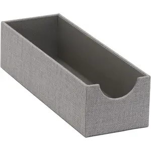 Grey 725-1 Deep Drawer Organizer Box for Storage 12 in x 4 in x 3.13, Silver