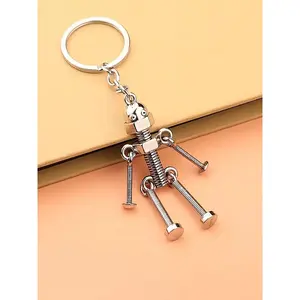 Cute Robot Design for Car Keys, Creative Screw Design Keychain for Men & Women, Fashionable Novelty Keychain As Gift for Friends, Keychain for Bags, Fashionable Alloy Keychain, Trendy Cute Keychain