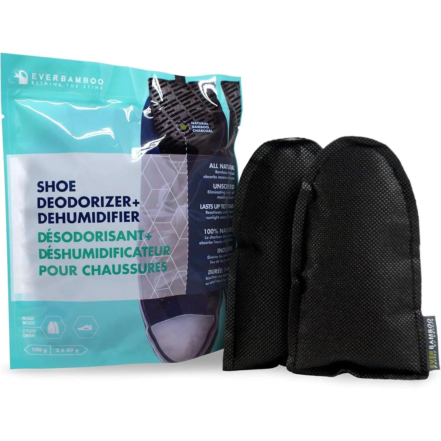 Shoe Deodorizer Bag Set w/  Charcoal