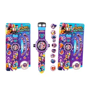 Kids Projection Watch, 24 Anime Images Digital Wristwatch, Girl's Birthday Party Gift, Toy Watch for Children Aged 3+