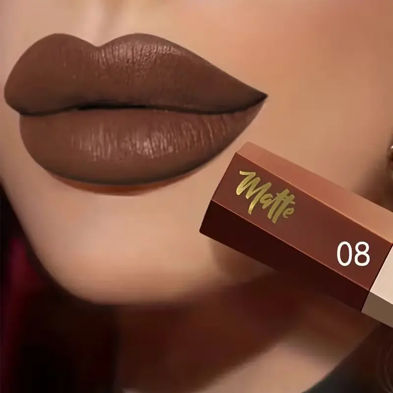 Waterproof Matte Velvet Lip Gloss, Long-Lasting Nude Finish, 14 Shades, Holiday Exclusive, Perfect Gift for Christmas and Valentine's Day
