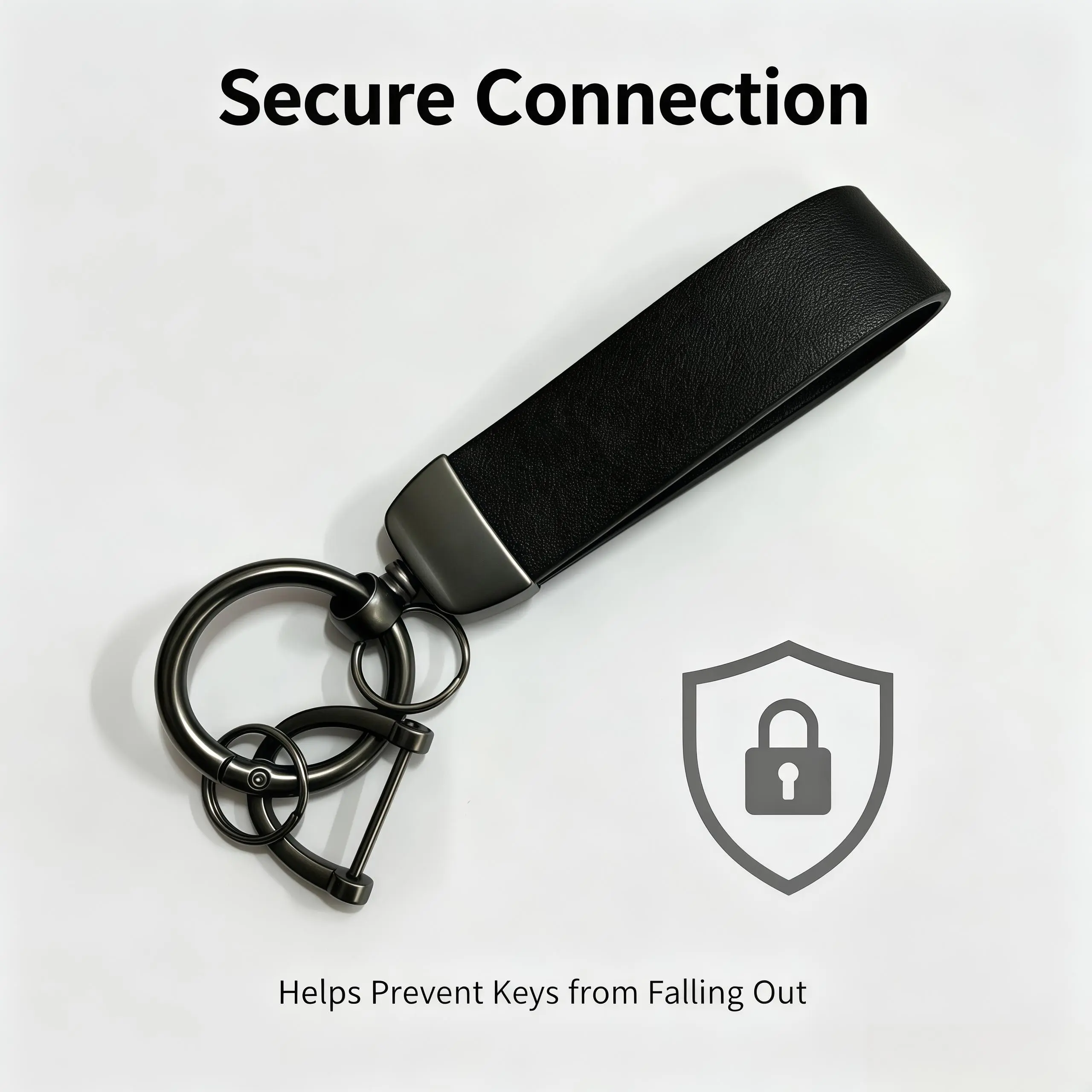 Handmade Genuine Leather Key Ring Industrial Style Car Keychain Durable Protective Cover Metal Hardware for Men Women