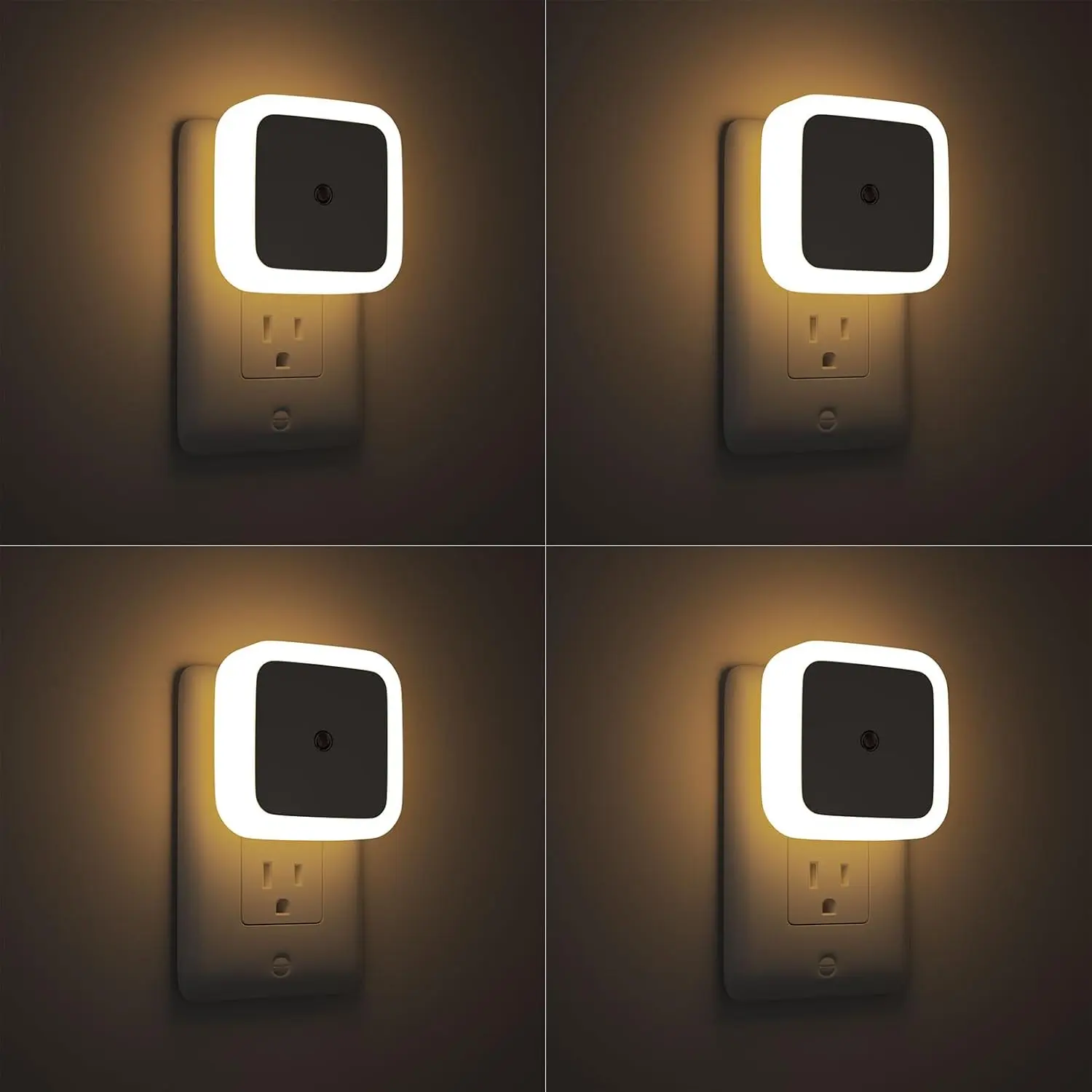 Night Light, Night Lights Plug into Wall 4-Pack, Nightlight Plug in Night Lights, Dusk to Dawn Night Lamp Led Night Light for Bedroom, Bathroom, Hallway Warm White