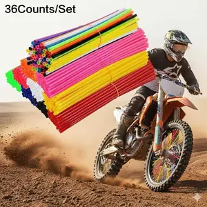 36PCS Bike Spoke Nipple Kit, Bike Accessories, Bicycle Parts, Snap-on Design Prevents Loosening, Safety Warning Labels, Fits Wheel Repair & Customization, Bulk Set for Maintenance.