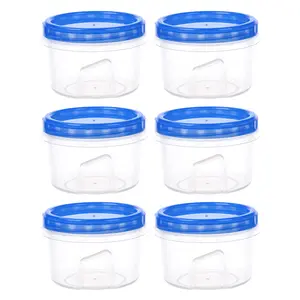 Food container Sealed jars 500ML/6/pack stackable fresh-keeping boxes with lids Snack Grain Transparent plastic jars Candy, tea, dried fruits, snacks Kitchen storage organization Food containers Packaging jars