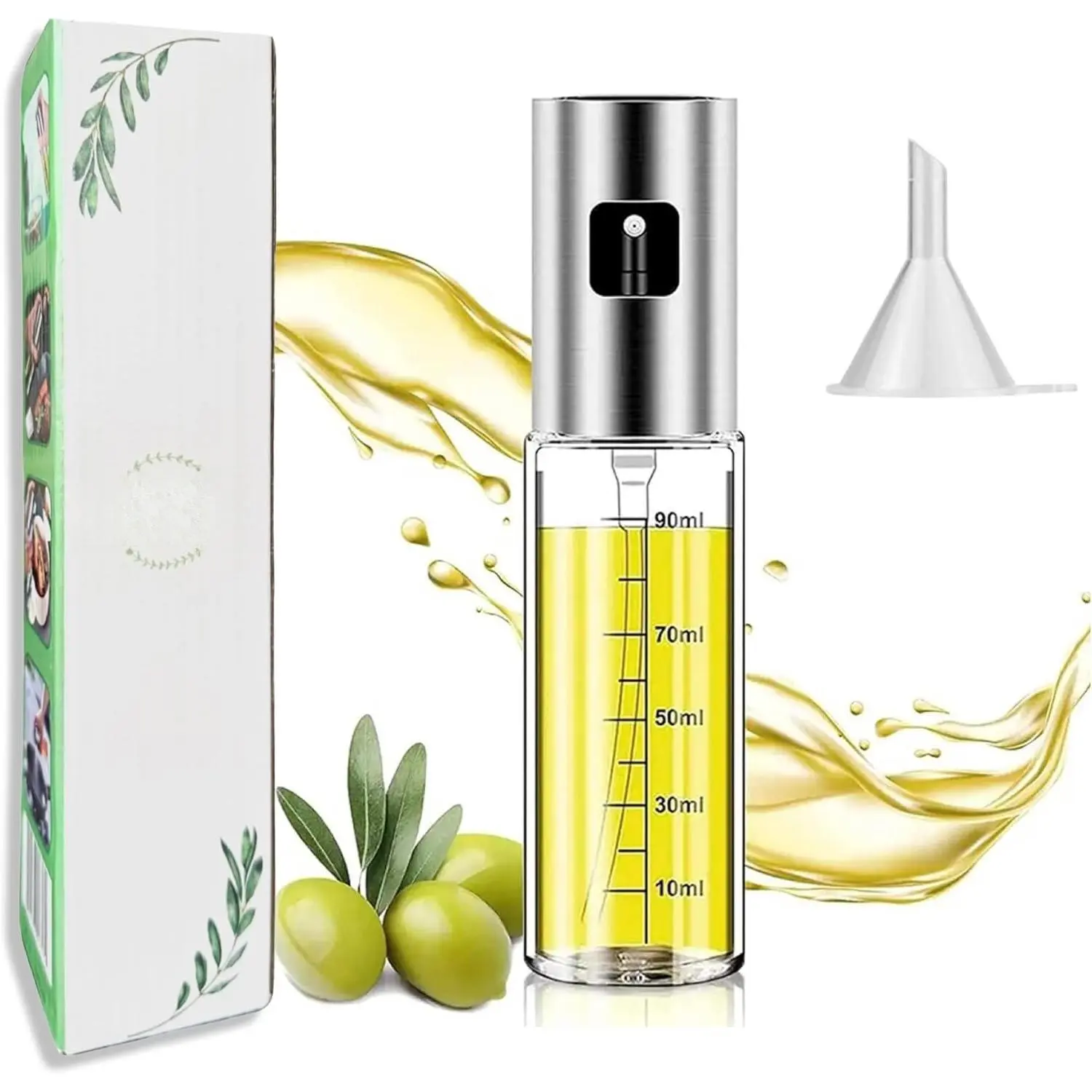 Oil Sprayer for Cooking, 100ml Olive Oil Sprayer Mister for Air Fryers, Oil  Bottle, Vinegar Soy Sauce Dispenser, Oil Mister with Stainless Steel Cap, for Baking Roasting Frying Use