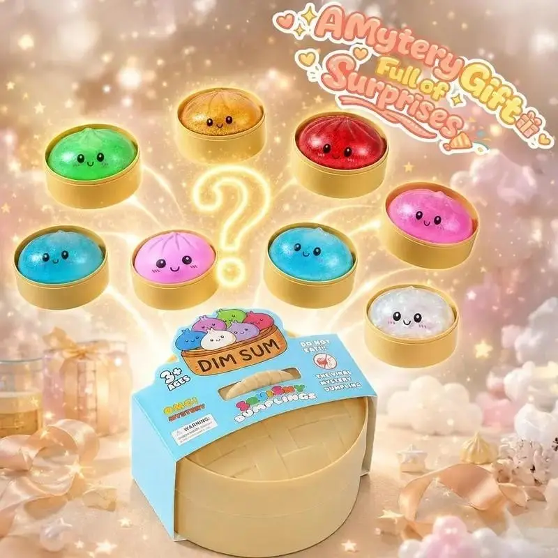 12-Pack Giant Dumpling Blind Box, Soft Tpr Material, Stress Relief Toy, Perfect for Kids, Valentine's Day & Easter Gifts