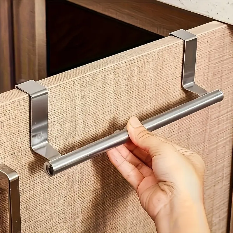 Elegant 403 Stainless Steel Towel Rack, Fashionable No-Drill Door Towel Holder, Durable Bathroom and Kitchen Towel Storage Solution