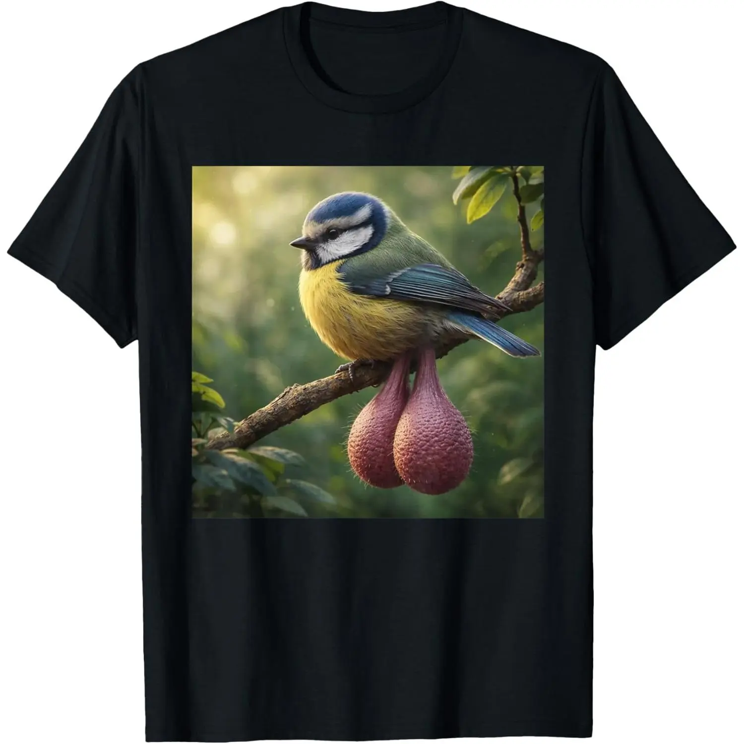 Men's Bird Meme Graphic Tee in 100% Cotton, Short-Sleeve T-Shirt with a Humorous Print for a Playful Look, Men's T Shirts, Meme Shirts Funny