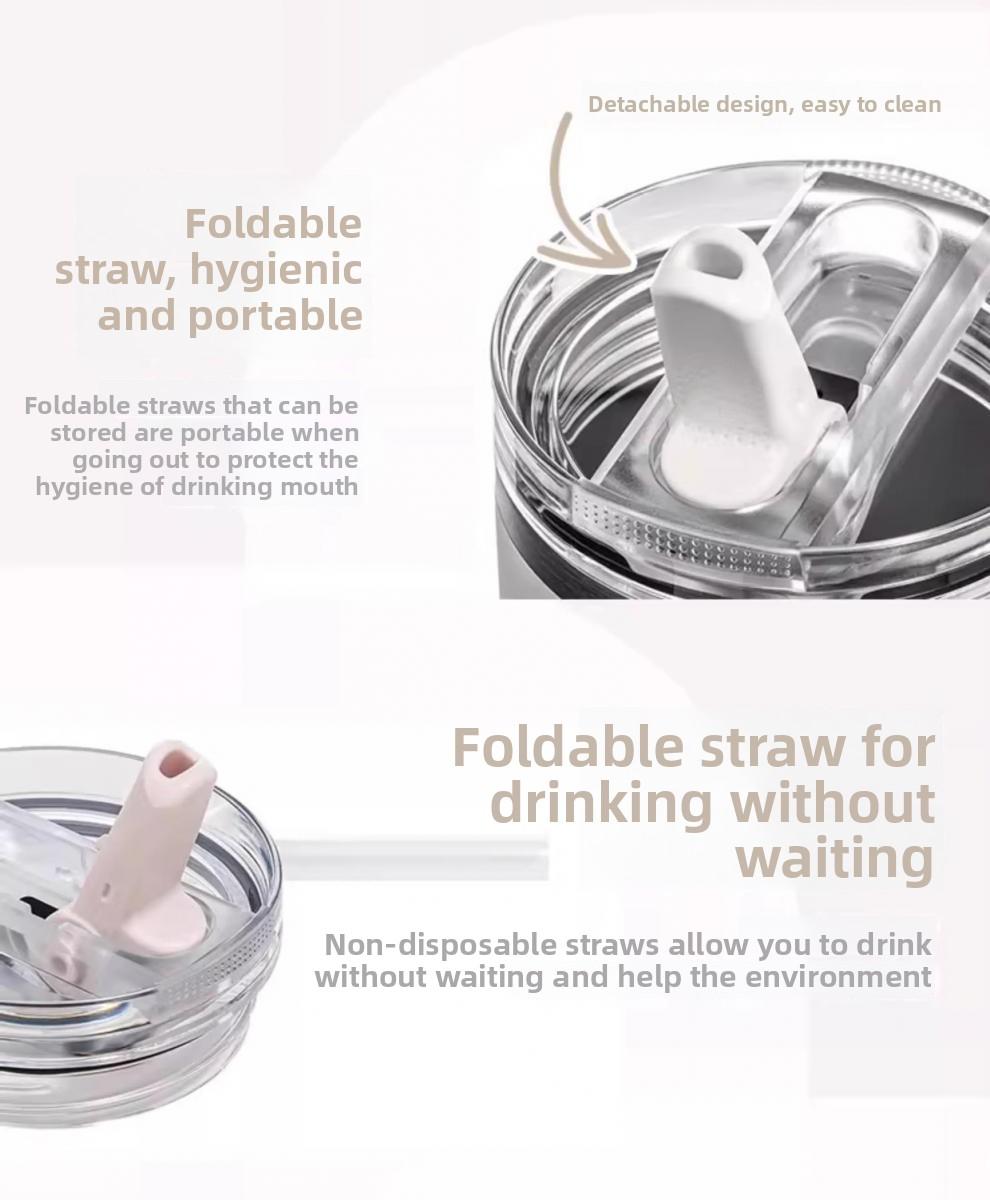 Giant Straw Cup Pro for Office, Home, and Car Use, Stylish Stainless Steel, Large Capacity,40oz Stainless steel