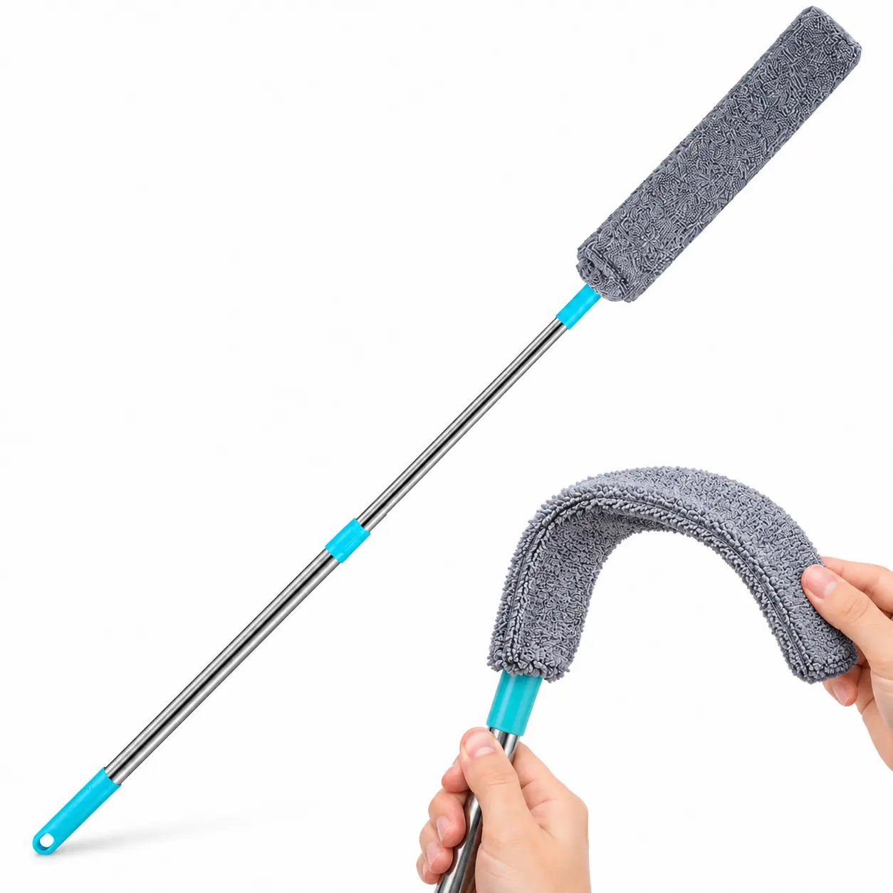 Bendable Microfiber Gap Duster, Flexible Under Furniture Cleaning Brush for Beds, Sofas, Refrigerators, Cabinets & Tight Spaces