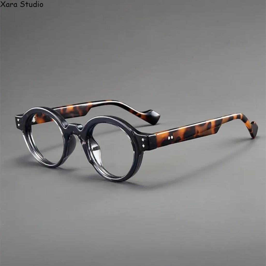 Retro Small Round Blue Light Glasses for Women – Trendy 2025 Style Color Block Frames, Lightweight Non-Prescription Eyewear for Work, Study & Screen Use – Stylish Comfortable Glasses for Daily Wear & Fashion Outfits