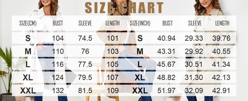 Imily Bela Women's Double Breasted Long Trench Coat Windproof Classic Lapel Slim Overcoat with Belt